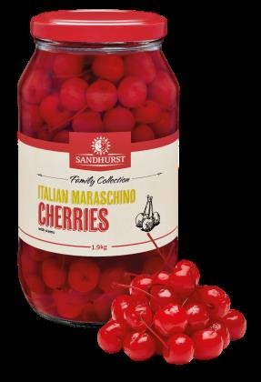 Cherries Red Marachino Stem On