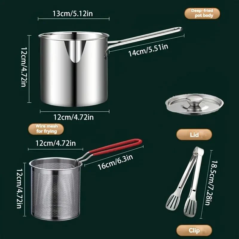 SENBOWE Stainless Steel Deep Fryer with Perforated Basket