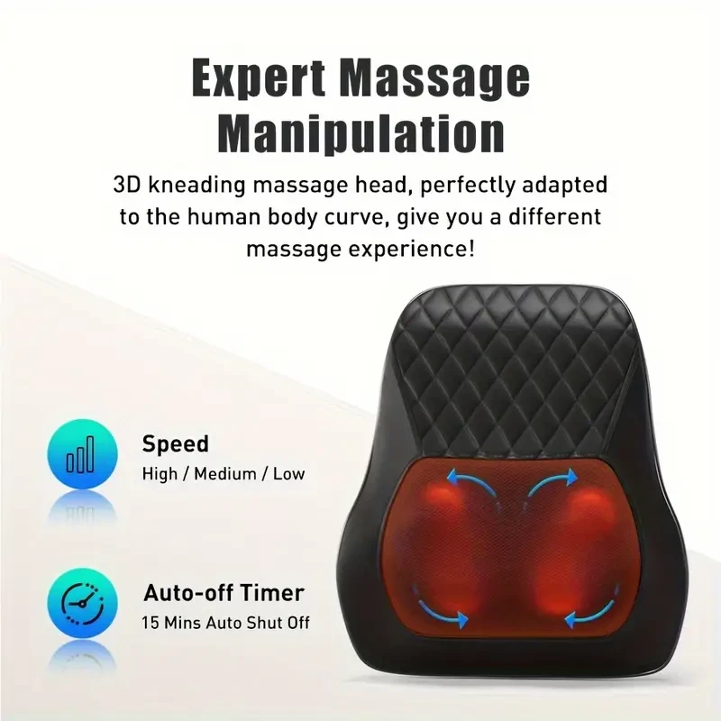 HOMEMASSA 3D Kneading Massage Pillow with Heat
