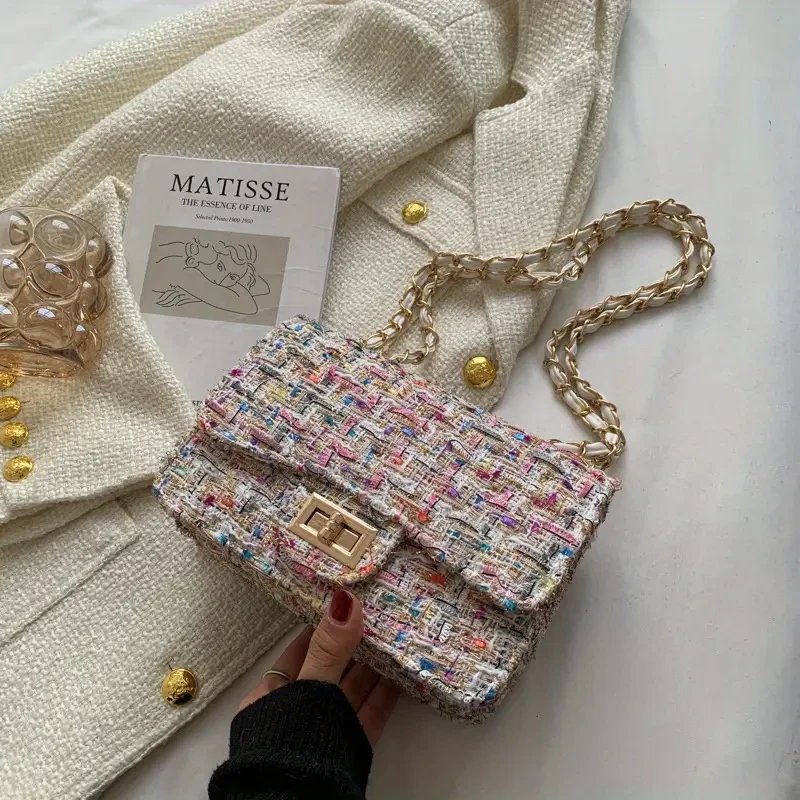 Luxury Tweed Crossbody Bag