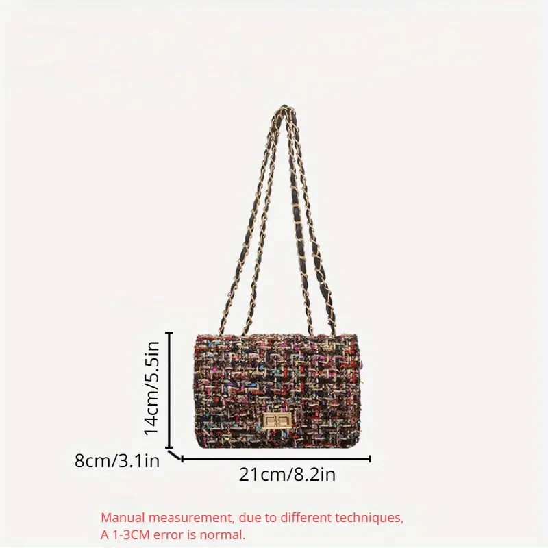 Luxury Tweed Crossbody Bag