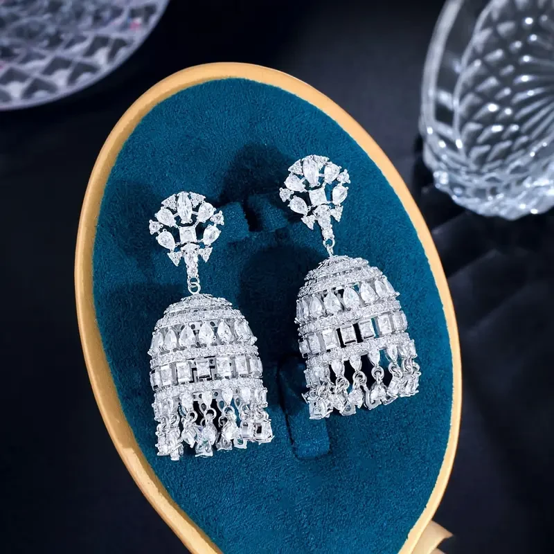 Exquisite Dangling Drop Chunky Zirconia