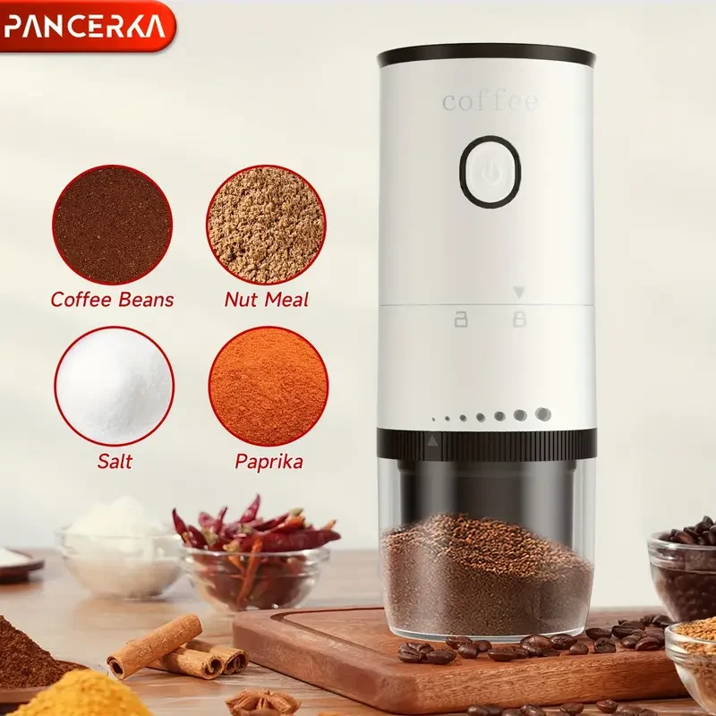 PANCERKA Portable Electric Coffee Bean Mill with Customizable Options