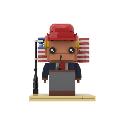 Trump Scene Square Head Toy Building Blocks Garage Kits Ornaments