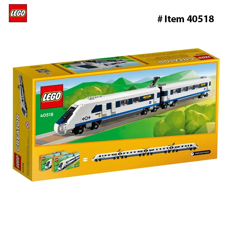 Lego 40518 Creator High-Speed Train 2 Connected Carriage with Driver's Compartment and Sloping Front