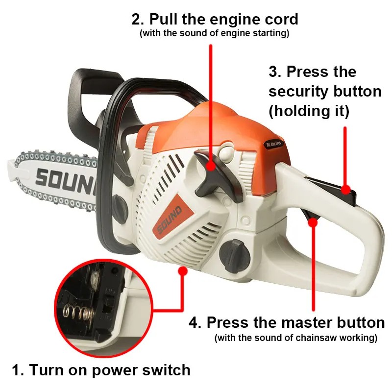 Toy Chainsaw with Goggles  Children Electric Power Chainsaw with Sound