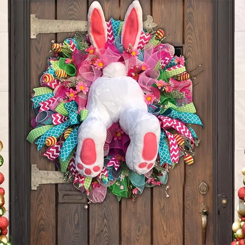 Electric Easter Bunny Wreath with Thief Ears