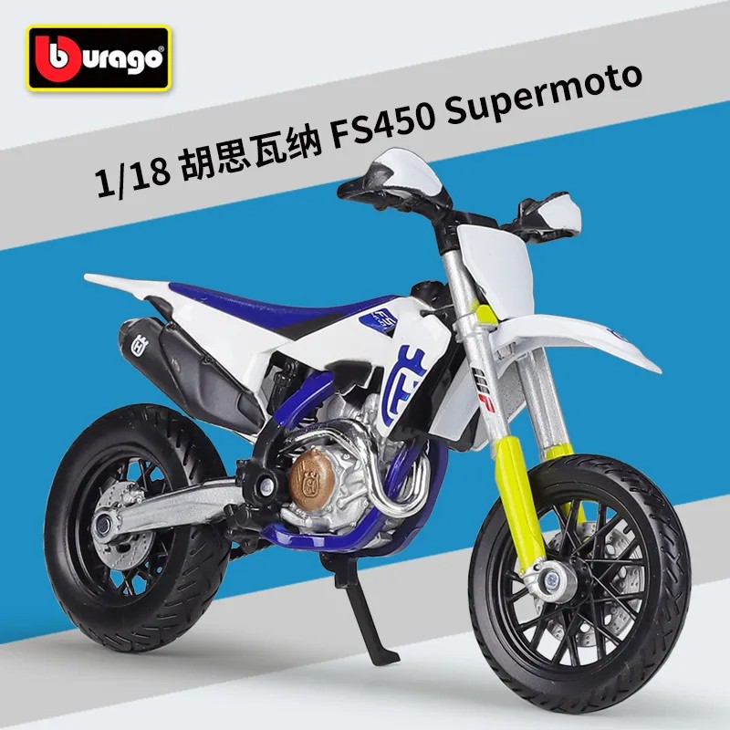 Bburago 1:18 Husqvarna FS450 Supermoto Model Car  Diecast Alloy Motorcycle Toy