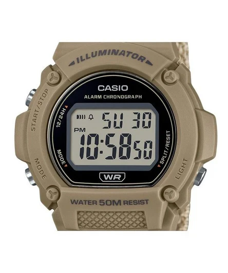Casio Standard Brown Digital Cloth Strap Quartz W-219HB-5AV Men's Watch
