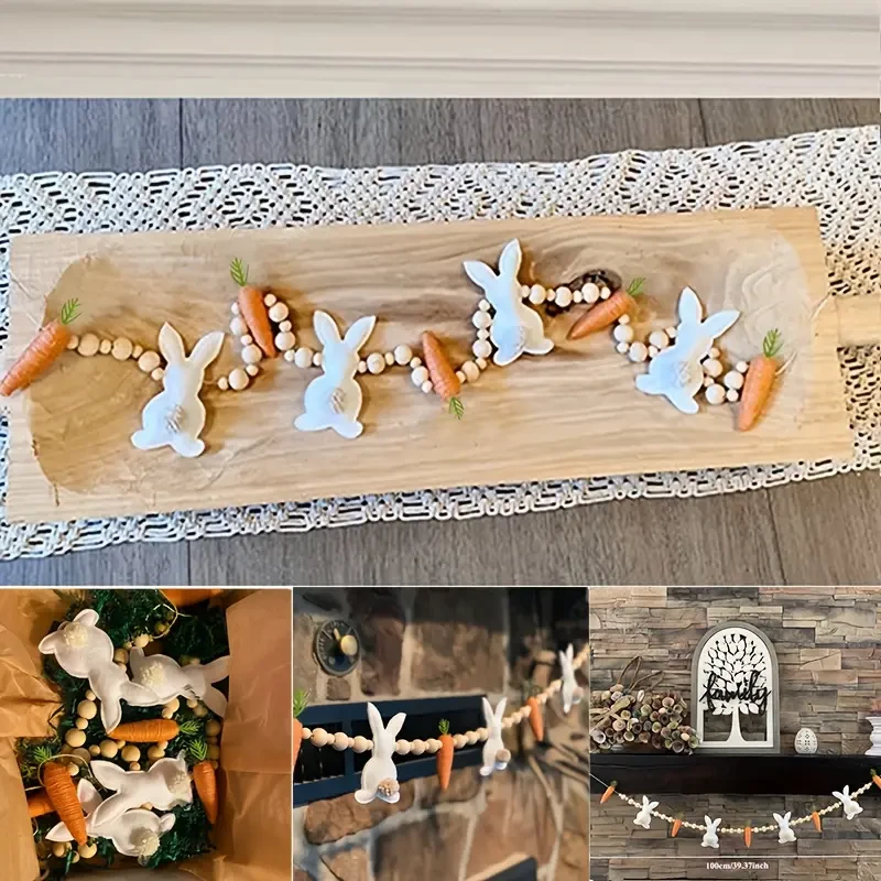 Easter Bunny & Carrot Bead Garland