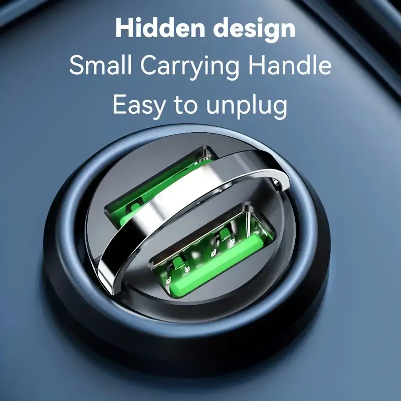 New Car-mounted Loop Mini Mobile Phone Car Charger PD + USB Fast Charging Hidden Flash Charge for Car Appliances