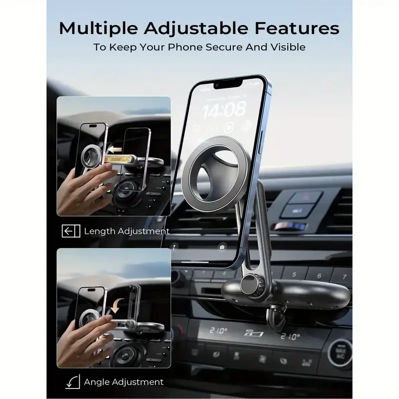 LISEN 3-in-1 Adjustable CD Phone Holder for Car