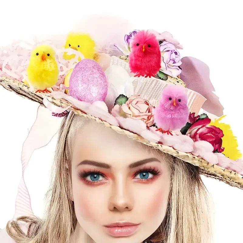 Random Colors Easter Simulation Chick Ornaments