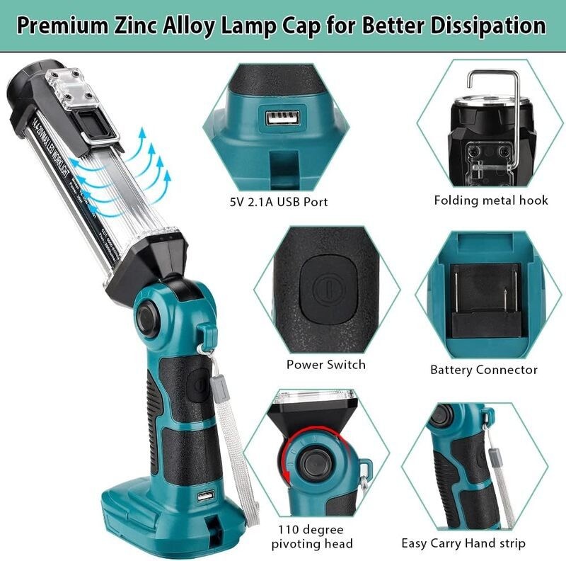 Cordless LED Work Light Power by Bosch battery