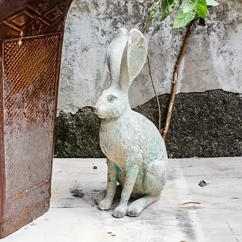 Rustic Style Retro Resin Rabbit Sculpture