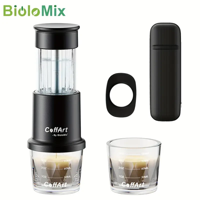 BIOLOMIX Portable Espresso Maker 2-in-1 for Coffee & Tea