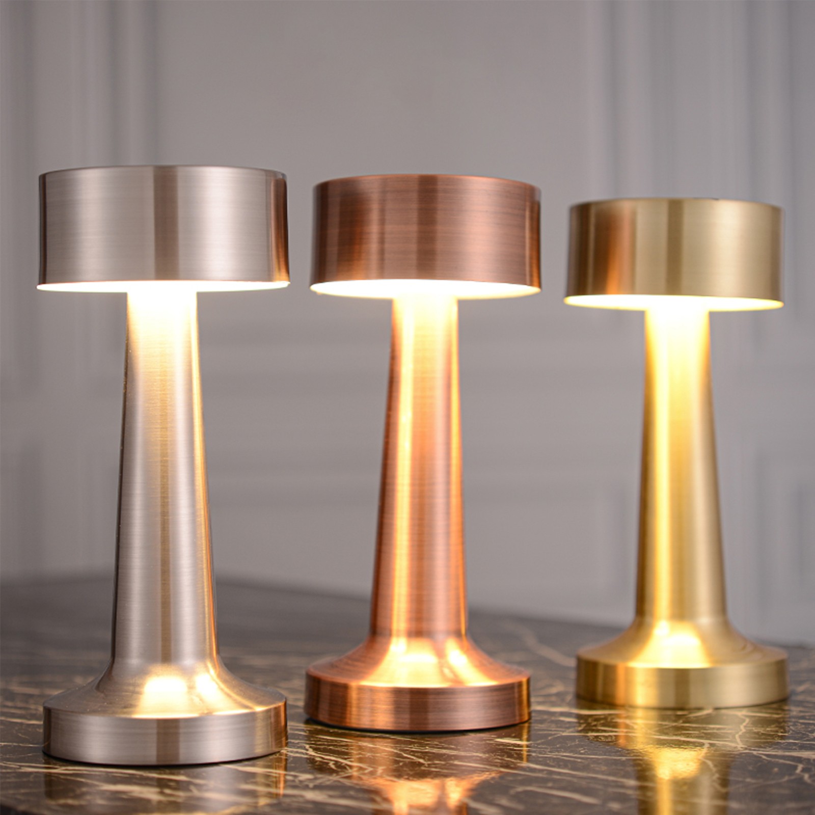 LED Cordless Desk Lamp - Touch Control and Rechargeable Modernist Art Deco Lamp with 3 Color Temperatures and Adjustable Brightness