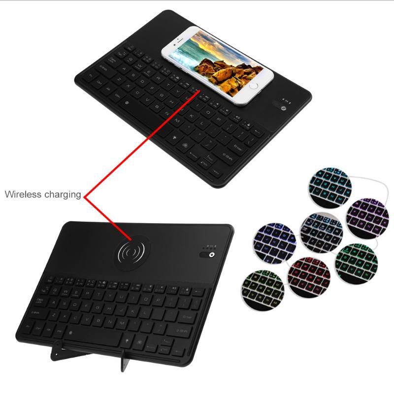 Compatible with Apple , Bluetooth 3.0 Keyboard With QI Wireless Charging