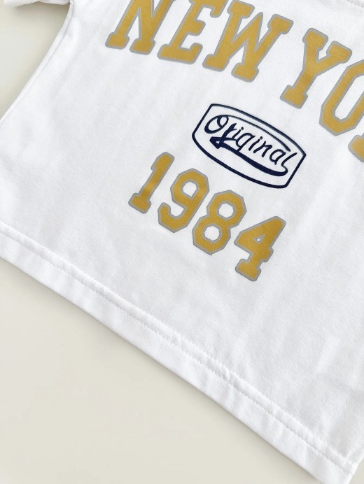 Children's Summer T-shirt Suit Letter Printing