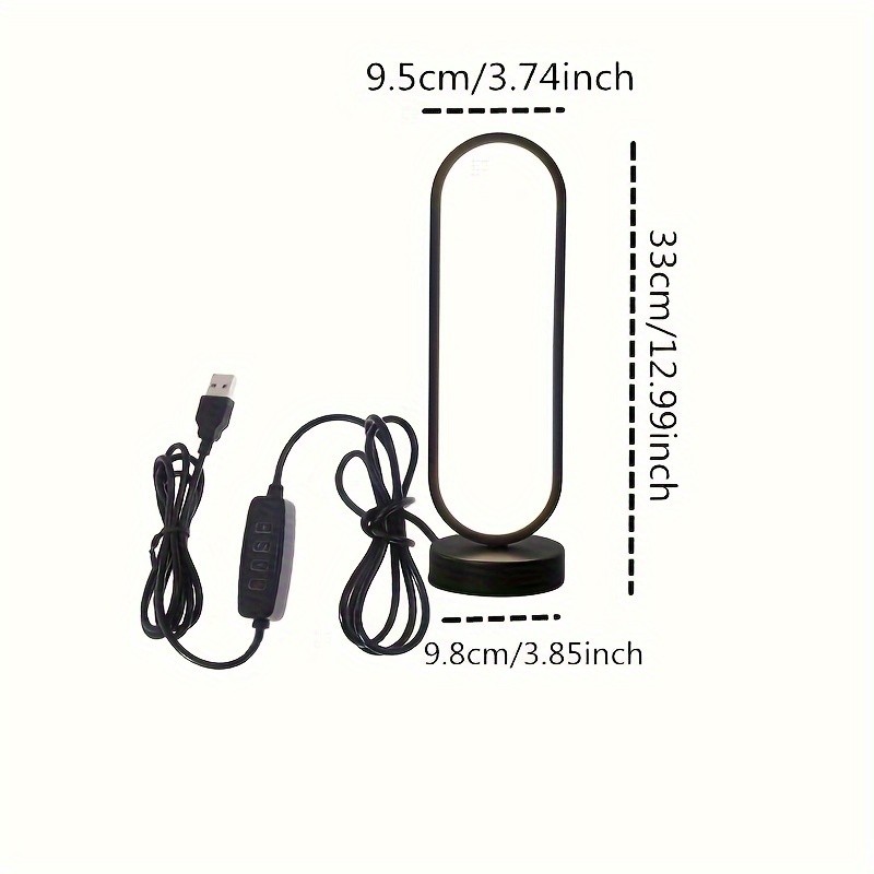 1PC Ring LED Bedside Lamp - Three-Color Dimming Night Light for Bedroom and Living Room