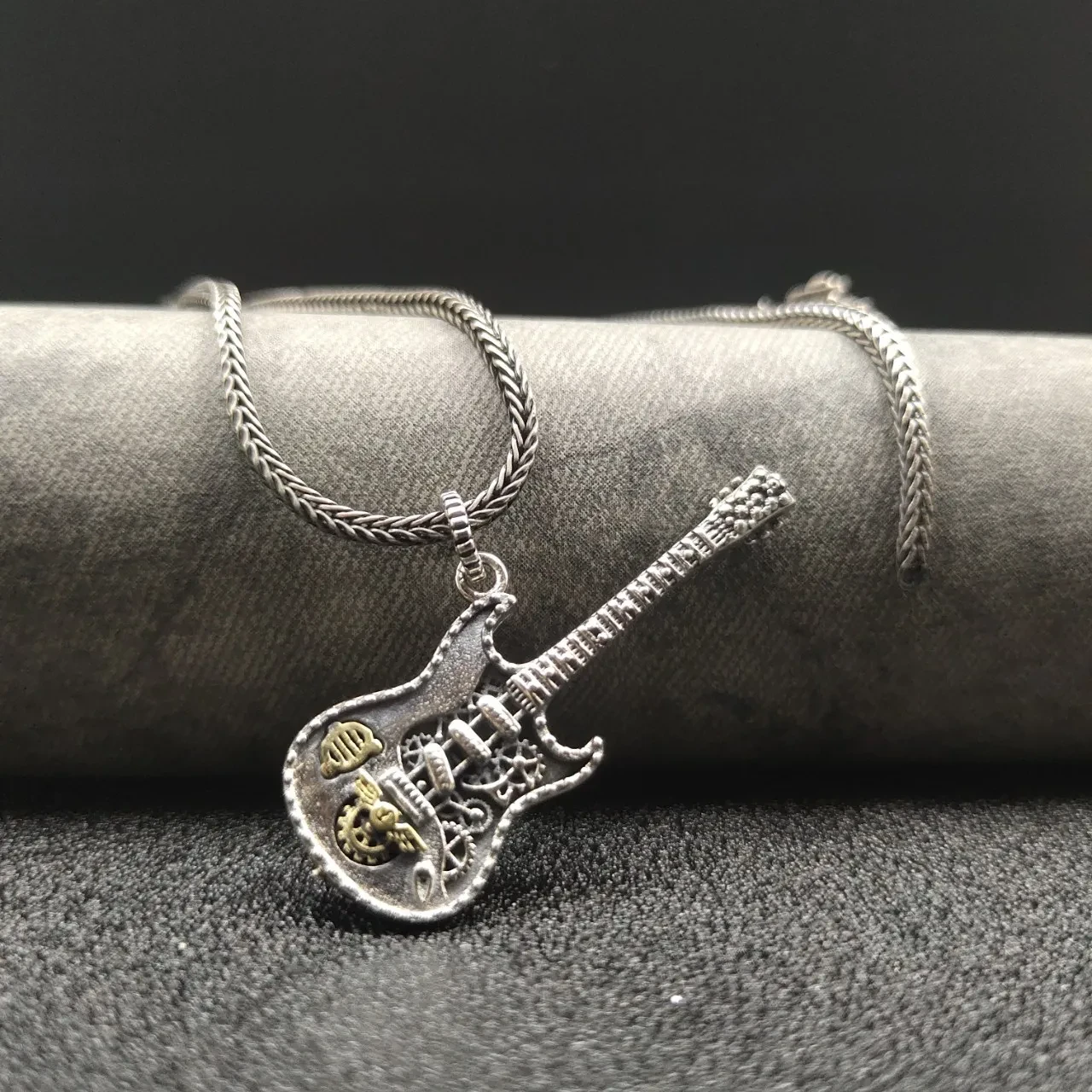 Fashion Creative Personality Retro Guitar Pendant