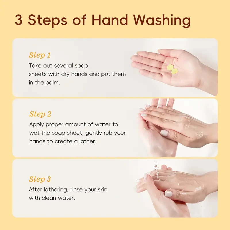 5pcs LAIKOU Vitamin C Hand Washing Soap Sheets