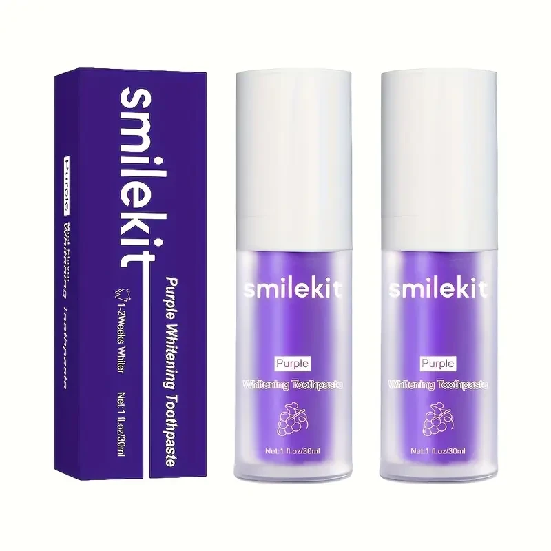 2-Pack SMILEKIT Grape Flavor Purple Whitening Toothpaste