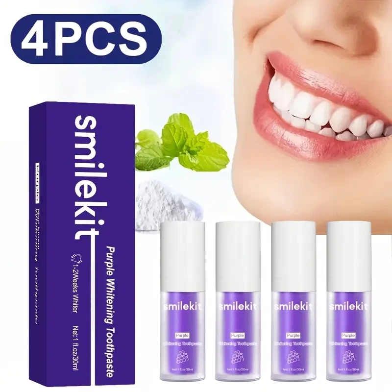 4-Pack SMILEKIT Purple Whitening Toothpaste