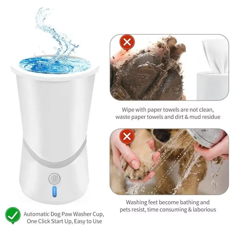 Electric Dog Paw Cleaner,automatic Paw Cleaner,portable Dog Paw Grooming,silicone Pet Brush