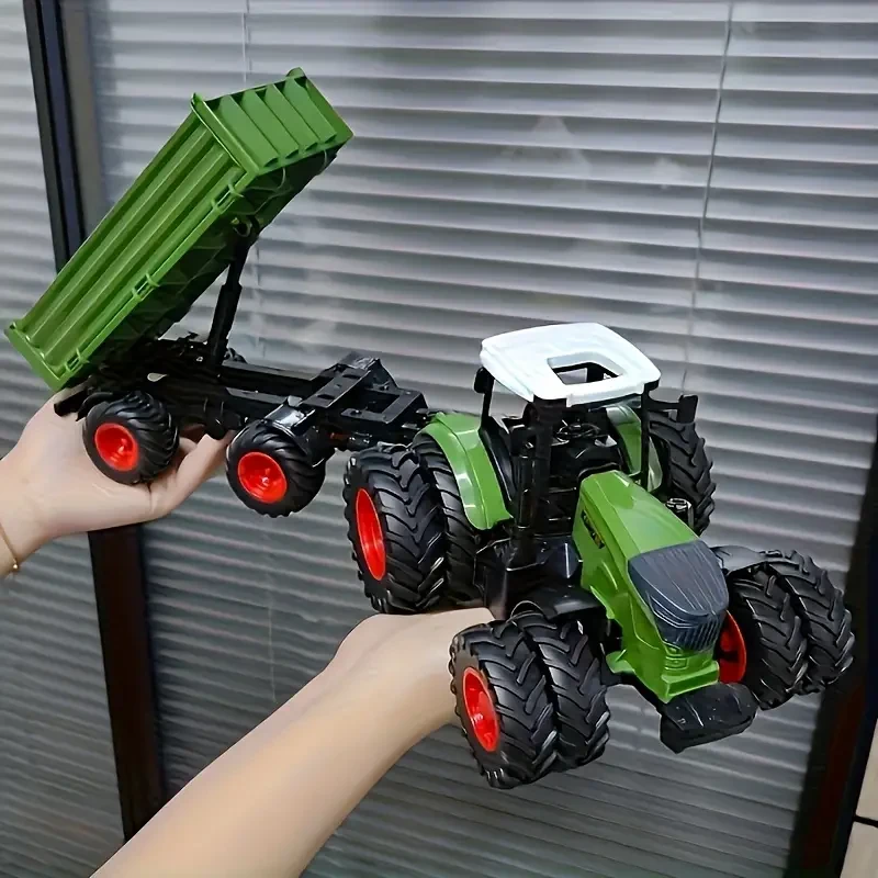 Farm Tractor Toy Set with Trailer