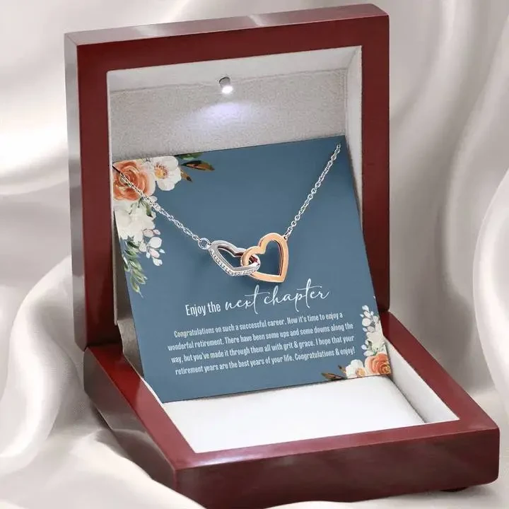 Fashion Platinum Pendant Double Heart Necklace