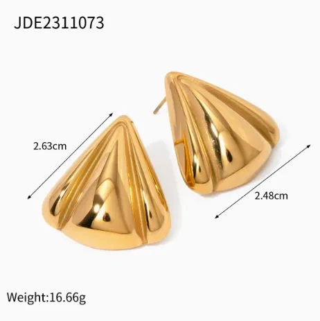 European And American Gold-plated Titanium Steel Earrings With A High-end Feel