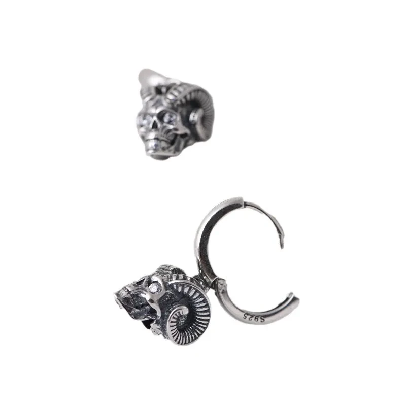 Golden Deer King S925 Silver Vintage Antique Finish Earrings