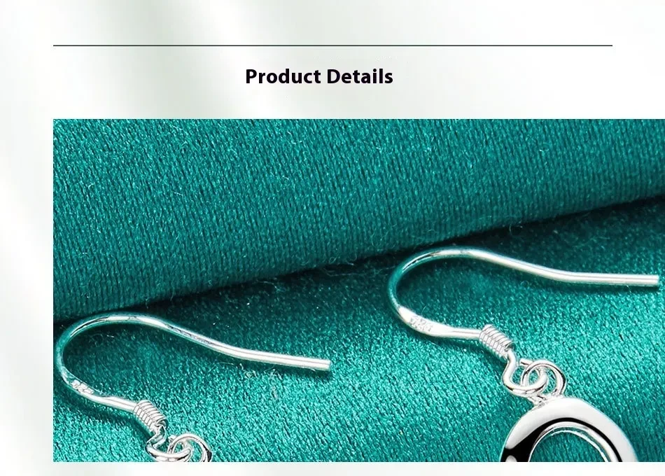 Silver Jewelry Loving Heart Zircon Female Earrings