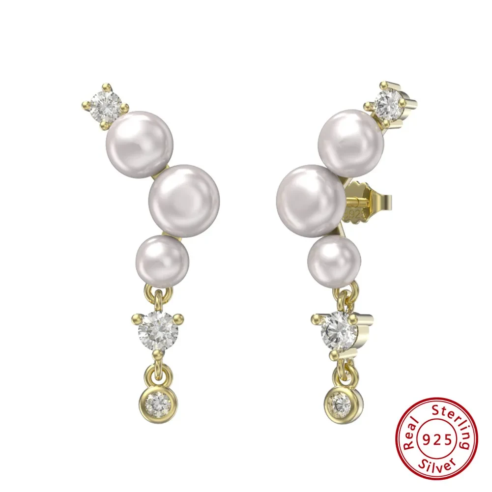 Sterling Silver Natural Freshwater Pearl Earrings