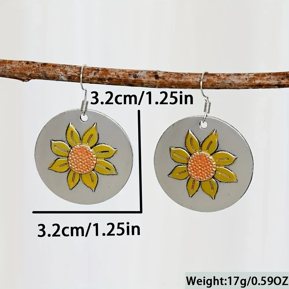 Female Bohemian Fashion Retro Sunflower Earrings