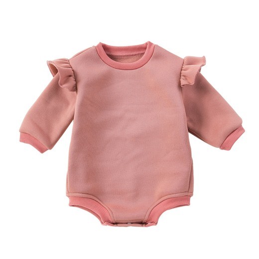 Men's And Women's Baby Long Sleeved Romper Solid Color