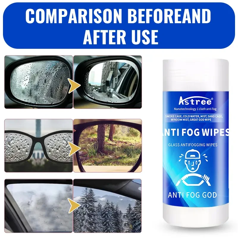 HD Anti-Fog Windshield Wipes - Instant Fog Removal for Crystal Clear Vision