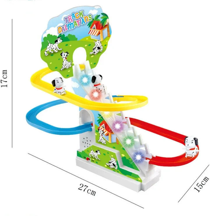 Electric climbing stair track toy