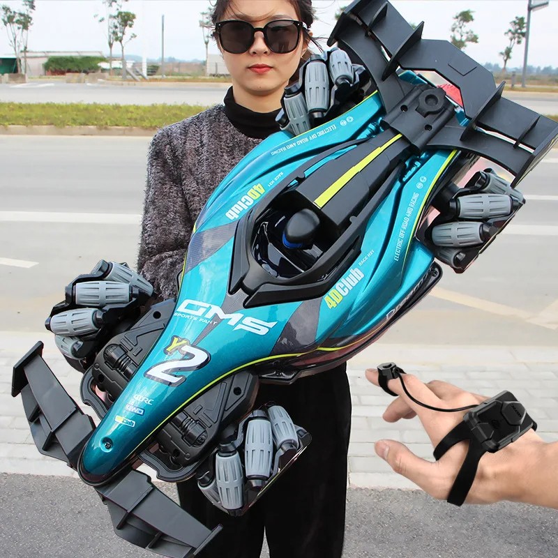 F1 RC Car Gift for Children Remote Control Drift Car with Gesture Control, Spray Stunt Features,