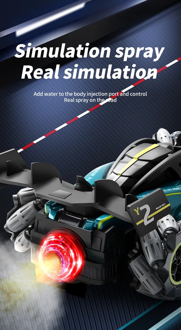F1 RC Car Gift for Children Remote Control Drift Car with Gesture Control, Spray Stunt Features,