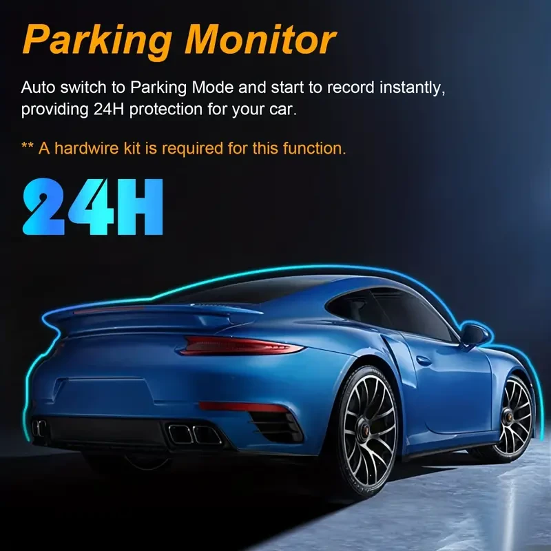 Dash Cam with 1080P HD, Night Vision & G-Sensor - Front and Inside Recording