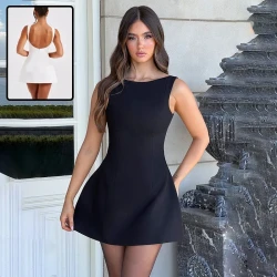 Trendy Backless Sleeveless Dress