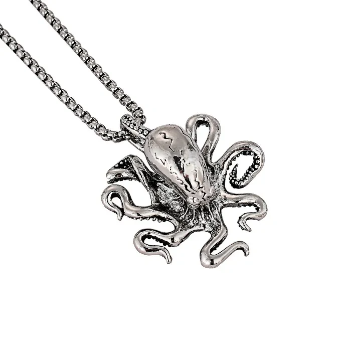 Men's Octopus Pendant Simple Punk Necklace