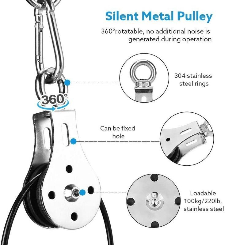 Fitness Pulley Cable System Biceps Triceps Home Gym Strength Training