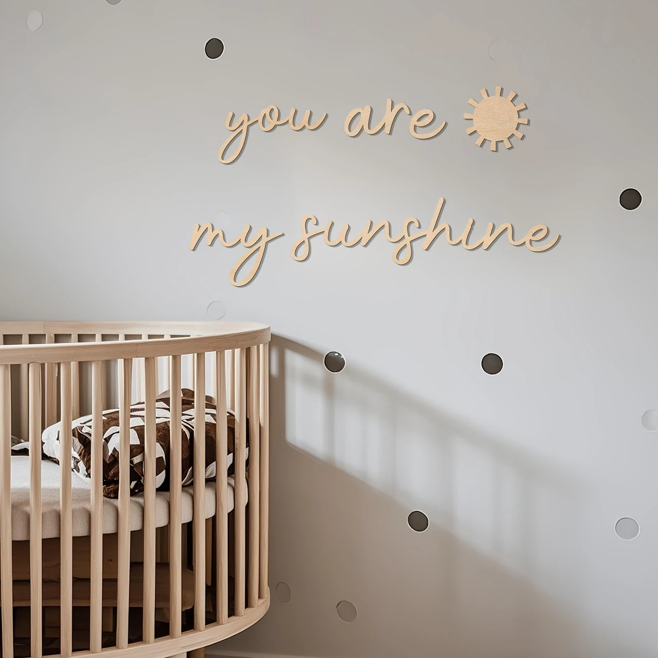 You Are My Sunshine Boho Wooden Wall Art with Sun Motif