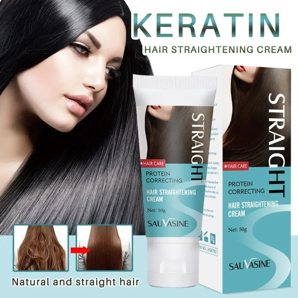 Keratin Hair Straightening Cream  Professional Smoothing Treatment for Permanent Hair Straightening