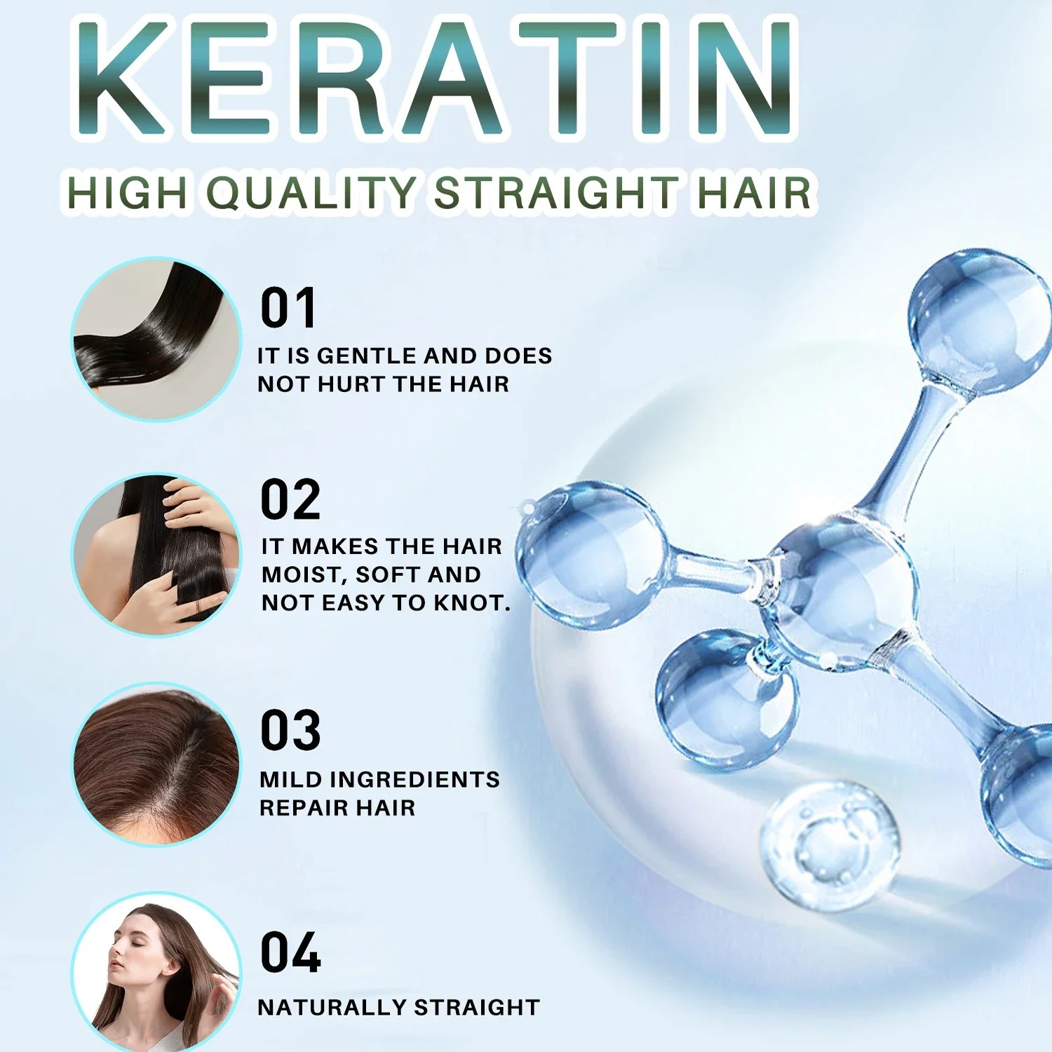 Keratin Hair Straightening Cream  Professional Smoothing Treatment for Permanent Hair Straightening