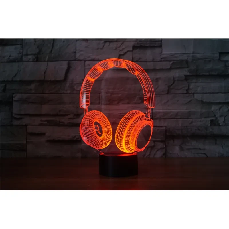 Stereo earphone illusion decorative table lamp