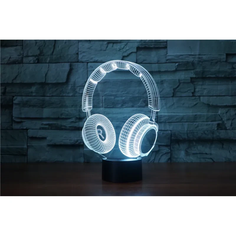 Stereo earphone illusion decorative table lamp